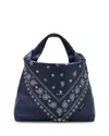Marc Jacobs The Bandana Print Leather Sack Bag In Blue