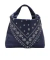Marc Jacobs The Bandana Print Leather Sack Bag In Blue
