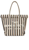 Marc Jacobs The Striped Jacquard Beach Tote Bag Camel Multi In Camel Multi