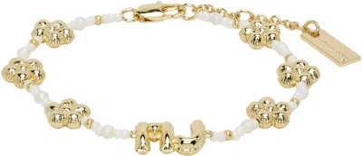 Marc Jacobs The Beaded Mj Balloon Bracelet In Gray