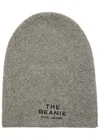 Marc Jacobs The Beanie Logo Merino-blend Beanie In Gray