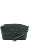 Marc Jacobs The Beauty Bag Leather Pouch In Dark Green