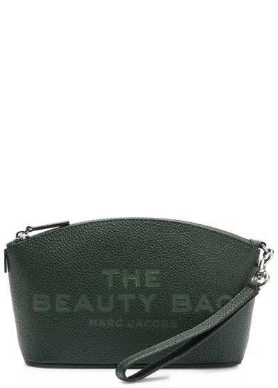 Marc Jacobs The Beauty Bag Leather Pouch In Dark Green