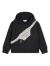 Marc Jacobs Black Sweatshirt For Boy With Belt Bag Print In Black