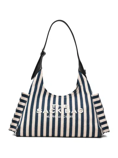 Marc Jacobs The Belted Canvas Striped Tote Bag In Blue