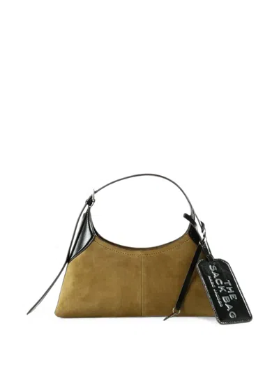 Marc Jacobs The Belted Suede Sack Small Bag "hazelnut" In White