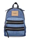 Marc Jacobs The Biker Colorblock Denim Medium Backpack In Purple