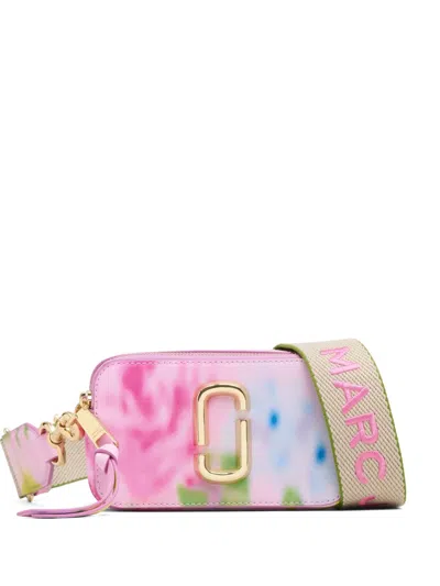 Marc Jacobs The Blurred Floral Snapshot Floral Shoulder Bag In Pink