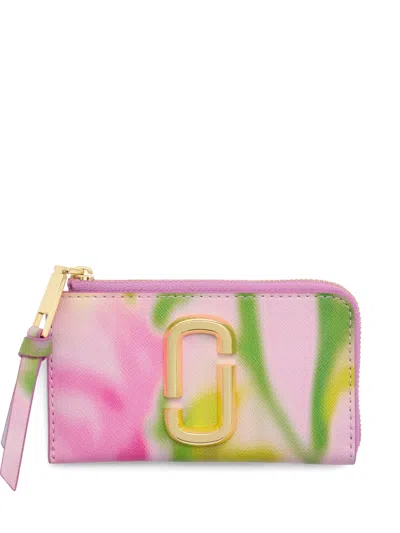 Marc Jacobs The Blurred Floral Snapshot Floral-print Wallet In Pink