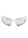 Marc Jacobs The Bold Logo Biker-frame Sunglasses In Grey
