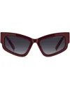Marc Jacobs The Bold Logo Sunglasses In Red