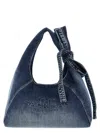 Marc Jacobs The Bow Denim Medium Sack Shoulder Bag In Blue