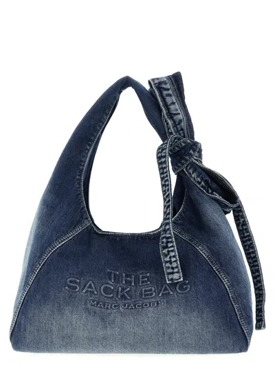 Marc Jacobs The Bow Denim Medium Sack Shoulder Bags Blue