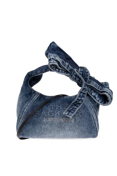 Marc Jacobs The Bow Denim Mini Sack Bag In Blue