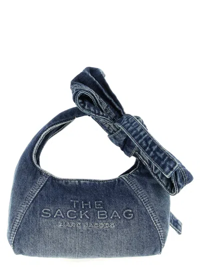 Marc Jacobs The Bow Denim Mini Sack Hand Bags Blue