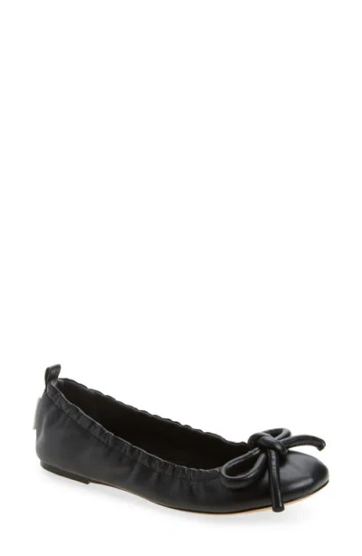 Marc Jacobs The Bow Lace-up Ballerina Flat In Black