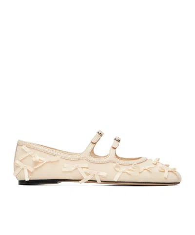 Marc Jacobs The Bow Mesh Kiki Ballet Flats In Nude