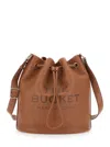 Marc Jacobs 'the Bucket' Brown Crossbody Bag With Embossed Logo On The Front