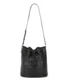 Marc Jacobs Textured Leather Bucket Bag With Drawstring Closure In Black
