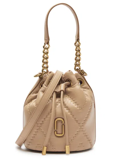 Marc Jacobs The Bucket Quilted Leather Bucket Bag In Neutral