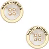 Marc Jacobs The Button Crystal Embellished Stud Earrings In Gold/mop