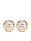 Marc Jacobs The Button Mother Of Pearl Earrings In Metallic