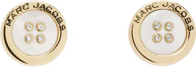 Marc Jacobs 'the Button' マザーオブパール スタッドピアス In Gold