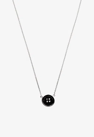 Marc Jacobs The Button Pendant Necklace In Black