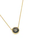Marc Jacobs Adjustable Chain Button Pendant Necklace In Black