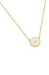 Marc Jacobs Women's The Button Pendant Necklace In Gold/cream