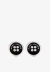 Marc Jacobs Silver 'the Button Stud' Earrings In Black