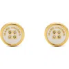 Marc Jacobs The Button Crystal-embellished Stud Earrings In Gold/cream