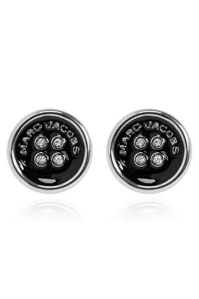 Marc Jacobs Silver 'the Button Stud' Earrings In Multi
