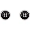 Marc Jacobs The Button Stud Earrings In Silver/black