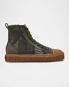 MARC JACOBS THE CAMO CANVAS HIGH-TOP SNEAKERS