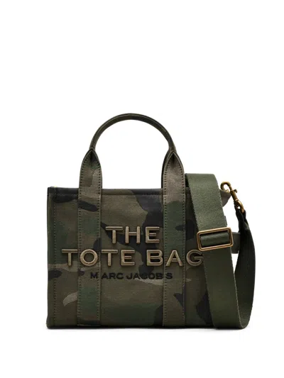 MARC JACOBS THE CAMO CANVAS SMALL TOTE BAG WOMAN GREEN