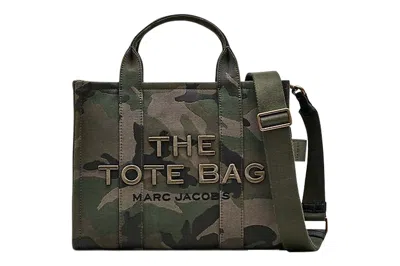 Pre-owned Marc Jacobs The Camo Jacquard Medium Tote Bag Green