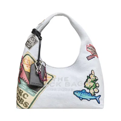 Pre-owned Marc Jacobs The Camp Patchwork Denim Sack Bag 'light Wash' | Blue | Women's Size Onesize
