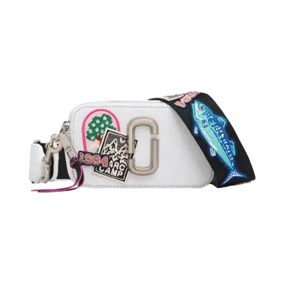 Pre-owned Marc Jacobs The Camp Patchwork Denim Snapshot Bag 'light Wash' | Blue | Women's Size Onesize