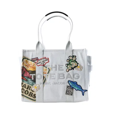 Pre-owned Marc Jacobs The Camp Patchwork Denim Tote Bag 'light Wash' | Blue | Women's Size Onesize