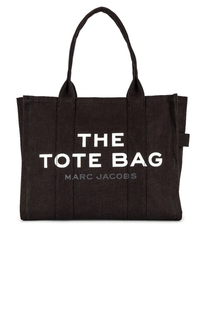 Marc Jacobs Large Canvas Logo Tote Bag In Black