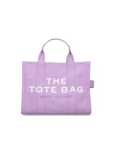 Marc Jacobs The Canvas Logo Printed Medium Tote Bag In Purple