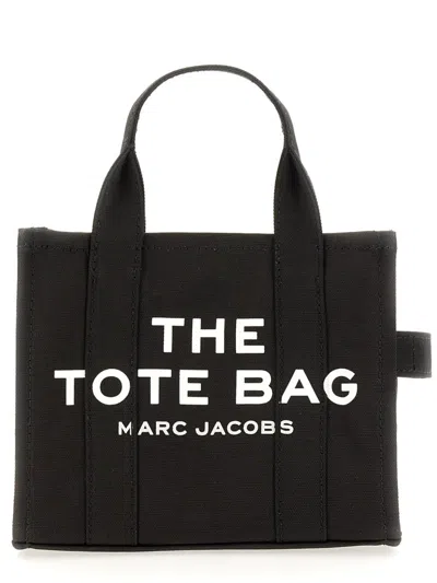 Marc Jacobs Compact Structured Tote Bag With Bold Lettering In Black