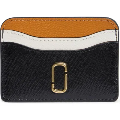 Marc Jacobs The Card Case In Black/ Honey Ginger Multi
