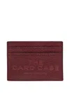 Marc Jacobs The Card Case Grained Leather Card Holder In Burgundy