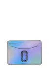 Marc Jacobs The Card Case Grained Leather Card Holder In Blue