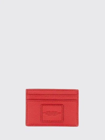 Marc Jacobs The Card Case Grained Leather Card Holder In Red