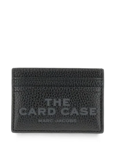 Marc Jacobs The Card Case Pebbled Card Holder In Black