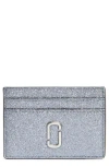 Marc Jacobs Silver 'the Galactic Glitter J Marc' Card Holder In Silver