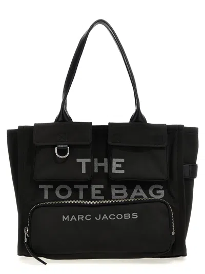 MARC JACOBS THE CARGO CANVAS LARGE TOTE TOTE BAG BLACK